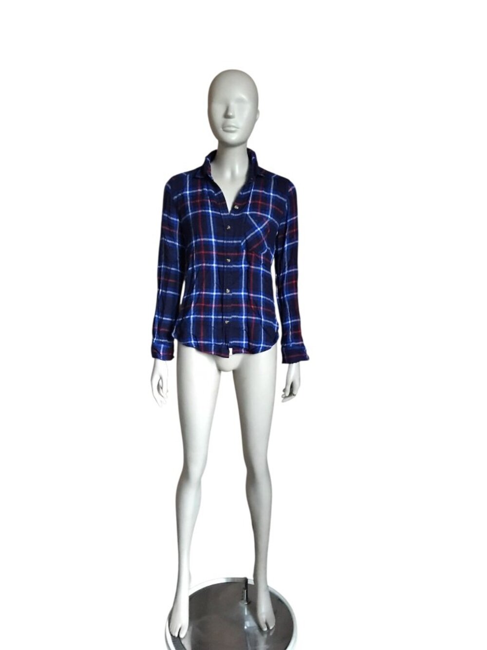 American Eagle Blue and Red Boyfriend Fit Top
